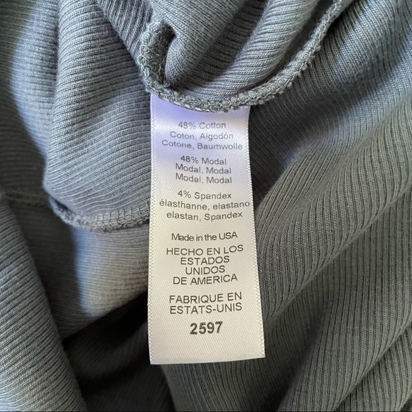 MICHAEL STARS Slate Gray Ruched Rib Knit Jersey Tank Midi Dress EUC Size XS - Picture 10 of 12